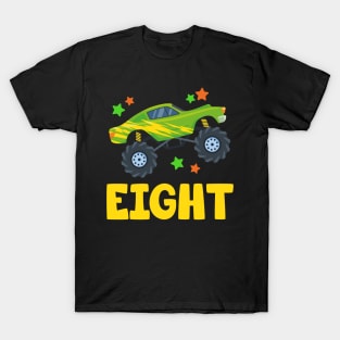 I'm 8 This Is How I Roll Monster Truck 8th Birthday GIft For Boys Toddler Kid T-Shirt